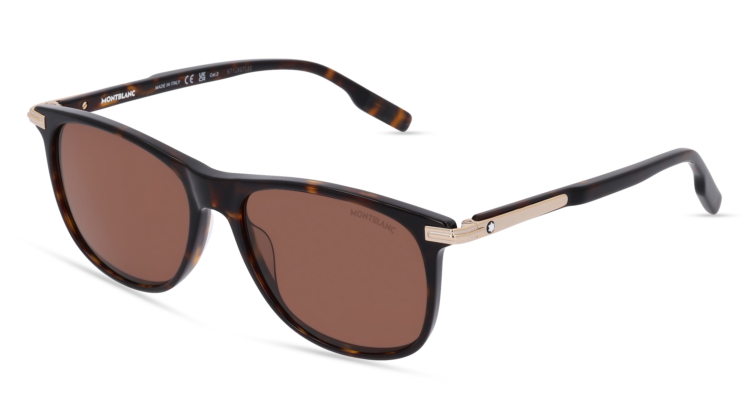 Montblanc MB0216S Herren-Sonnenbrille Vollrand Oval Kunststoff-Gestell, braun