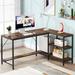 L Shaped Desk, L Shaped Corner Desk with Storage Shelves for Home Office