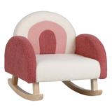 Kids Rocking Chair Children Velvet Upholstered Sofa with Solid Wood Legs - 20" x 19.5" x 20"(L x W x H)