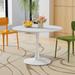 42.12" Modern MDF Round Dining Table with Metal Base