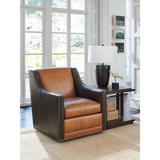 Swivel Chair - Lexington Silverado Hayward Leather Swivel Chair Leather/Genuine Leather in Black/Brown | 36 H x 100 W x 32.5 D in | Wayfair