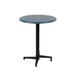 Taiga Furnishings 24 Round Metal Folding Outdoor Table Frosted Black Coated Stand Metal in Green/Black | 30 H x 24 W x 24 D in | Wayfair