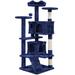 Navy Blue Plush Cat Tree with 2 Condos, 54" H, 27.8 LBS