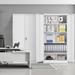 Ebern Designs Searra 72" H x 36" W x 18" D Metal Garage Storage Cabinet w/ Lockable doors Steel in White | 72.05 H x 36.22 W x 18.11 D in | Wayfair
