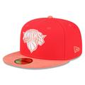 Men's New Era Red/Peach York Knicks Tonal 59FIFTY Fitted Hat