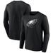 Men's Fanatics Branded Black Philadelphia Eagles Logo Team Lockup Long Sleeve T-Shirt