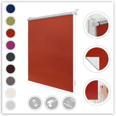 Seitenzugrollo LICHTBLICK ORIGINAL "Klemmfix Hitzeschutz" Gr. 16, orange (terra, terra), B:110cm H:150cm, Polyester, Rollos, mit Thermobeschichtung Image