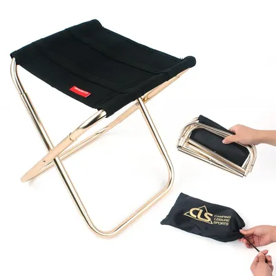 Tabouret pliable Portable ultraléger chaise d'extérieur une touche en alliage d'aluminium pour