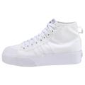 Sneaker ADIDAS ORIGINALS "NIZZA PLATFORM MID" Gr. 42, weiß (cloud white, cloud white) Schuhe Canvassneaker Plateausneaker Skaterschuh Sneaker high Sneakerboots Plateaustiefeletten