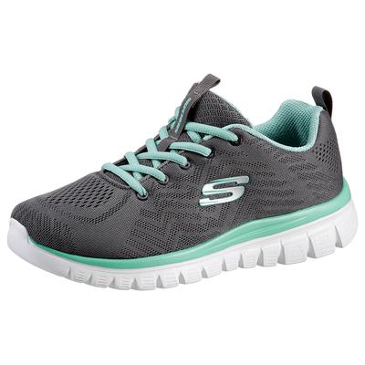 Sneaker SKECHERS "GRACEFUL - GET CONNECTED", Damen, Gr. 36, grau (grau, mint), Textil, sportlich, Schuhe, in Schuhweite 