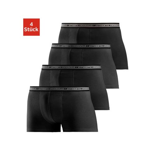 Boxer AUTHENTIC UNDERWEAR Gr. 7, schwarz Herren Unterhosen schwarzer Webbund mit Logoschriftzug