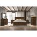 Roundhill Furniture Maderne Traditional Wood Panel Bed with Dresser, Mirror, Two Nightstands, Chest, Antique Walnut Finish