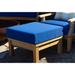 Laurel Navy Teak Outdoor Ottoman with Cushions