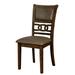 Transitional Faux Leather and Solid Wood Side Chair, Pack of Two, Brown