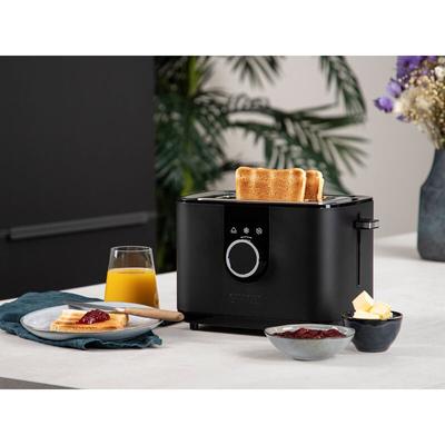 Edelstahl Toaster moments Schwarz matt - Aufwärm-& Auftaufunktion, 920 Watt