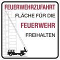 Hinweisschild Feuerwehrzufahrt, Feuerwehrzufahrt, ohne Haltverbotszeichen - 500x500x2 mm Aluminium 2 mm