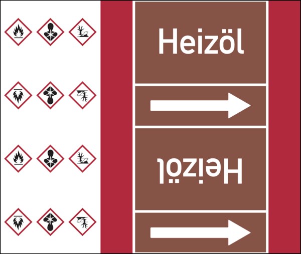 Rohrleitungskennzeichen Heizöl - 33000x180 mm Folie selbstklebend Image