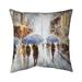 Abstract Rain in the City Square Throw Pillow Cover Polyester in Brown Begin Edition International Inc | 16 H x 16 W x 1 D in | Wayfair