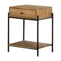 CDecor Home Furnishings Vancourt Natural Mango 1-drawer Accent Table w/ Bottom Shelf Wood in Black/Brown/Gray | 23.5 H x 18.5 W x 16.5 D in | Wayfair