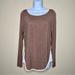 Anthropologie Tops | Anthropologie / Bordeaux Heather Beige & Ivory Long-Sleeve Top - Sz S | Color: Tan/White | Size: S