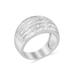 Women's Sterling Silver Baguettecut Diamond Channel Set Domed Tapered Cocktail Ring by Haus of Brilliance in White (Size 7)