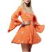 Free People Dresses | Free People Jasmine Embroidered Dress In Papaya 0 | Color: Orange/White | Size: 0