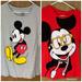 Disney Tops | 2 Disney Mickey Mouse Tees, Red And Gray, Junior Xxl(19) | Color: Gray/Red | Size: Xxlj