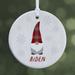 Personalization Mall Christmas Gnome Personalized Ornament- 3.75" H Matte - 1 Sided Ceramic/Porcelain in White | 2.85 H x 2.85 W x 0.25 D in | Wayfair