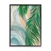 Stupell Industries Tropical Palm Tree Leaves Canvas in Blue/Green | 14 H x 11 W x 1.5 D in | Wayfair an-286_fr_11x14