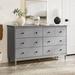 Wade Logan® Bhuneshwar 6 Drawer 57" W Double Dresser Wood in Gray | 35 H x 57 W x 18 D in | Wayfair D09019E3BA48488F99A5BF74F15797FD