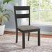 Gracie Oaks Griffon Dark Grey & Black Slat Back Side Chairs Wood/Upholstered/Fabric in Black/Brown | 40.5 H x 20.75 W x 24 D in | Wayfair