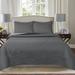 Winston Porter 3 PCS Oversized Reversible Bedspread Set Lightweight Ultrasonic Embossed Coverlet Set Microfiber in Gray | Wayfair