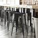 Williston Forge Bushea All-Weather Backless Commercial Bar Stool w/ Poly Resin Seat Metal in Black | 30 H x 17 W x 17 D in | Wayfair