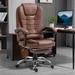 Inbox Zero Kanilah Ergonomic Desk Chair w/ Massage Swivel Office Chair w/ Padded Armrest Adjustable Upholstered in Black/Brown | Wayfair