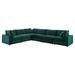 Green Sectional - Commix Down Filled Overstuffed Velvet 6-Piece Sectional Sofa by Modway Polyester | 35 H x 119 W x 158 D in | Wayfair EEI-4824-GRN