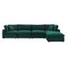 Green Sectional - Modway Commix Down Filled Overstuffed Performance Velvet 5-Piece Sectional Sofa 4820 Polyester | 35 H x 158 W x 79 D in | Wayfair