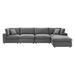 Gray Sectional - Modway Commix Down Filled Overstuffed Performance Velvet 5-Piece Sectional Sofa 4820 Polyester | 35 H x 158 W x 79 D in | Wayfair