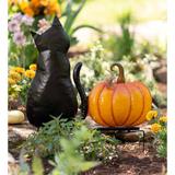 Wind & Weather Cat Silhouette & Pumpkin Garden Stake Metal | 30 H x 24.5 W x 2 D in | Wayfair YD6796