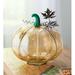 Wind & Weather Glass Pumpkin w/ Metal Maple Leaves Glass/Mercury Glass | 9 H x 9.5 W x 9.5 D in | Wayfair HD2374