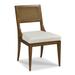 Woodbridge Furniture Salvador Linen Side Chair Wood/Upholstered/Wicker/Rattan/Fabric in Brown | 35.5 H x 21 W x 24.5 D in | Wayfair 7305-20