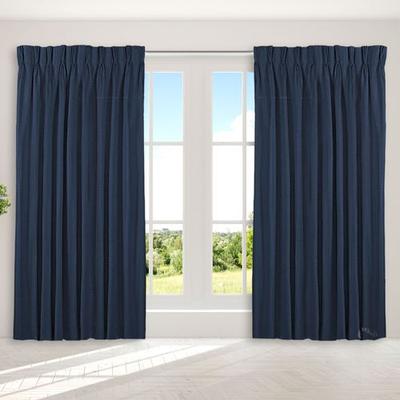 Marshfield Drapery Wide Width Pinch Pleat Curtain Pair, 150 x 63, Midnight Blue
