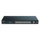 D-Link DGS-1100-26MPV2/E 26-Port Gigabit Max PoE Smart Switch (26 x 10/100/1000 Mbit/s, davon 24 PoE-Ports und 2 Combo-Ports) - Nur EU-Netzkabel