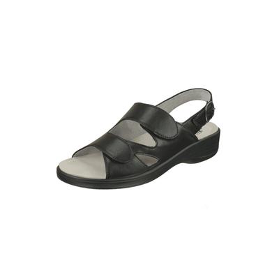 Sandale NATURAL FEET "Cornelia", Damen, Gr. 36, schwarz, Lederimitat, casual, Schuhe, mit bequemem Sola-Stretch