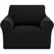 Elastisch Sofabezug Sofaüberwurf Sofaüberzug Couchbezug, 1 Stück,1-Sitzer(80-120cm), Schwarz