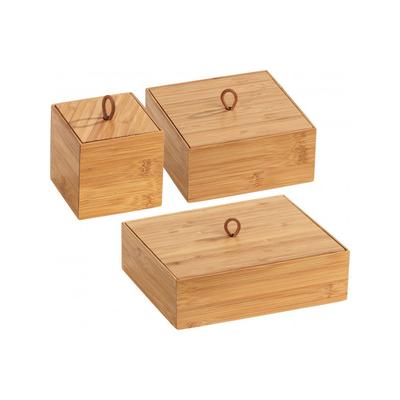Bambus Boxen Terra s,m & l mit Deckel 3-teiliges Set, 3-teiliges Set, Braun, Bambus braun - braun
