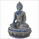 Buddha Bhumisparsa Mudra Messing blauantik 36cm 7,1kg