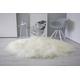 Genuine Round Natural Icelandic Sheepskin Rug | Creamy White Soft Silky Rug | Round Ivory Rug | Champagne Long Wool Rug | Unique Home Decor