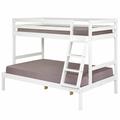 Pack lit superposé avec 2 matelas bois massif blanc 120x190 cm