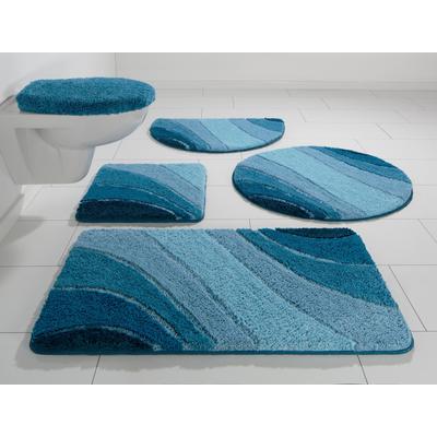 Badematte MY HOME "Josie, Badvorleger, Badezimmer Teppich" Gr. 2, blau, H:20mm, Polyester, Badematten, Badteppich, Badematten, rechteckig, rund & als 3-tlg. Set erhältlich Image