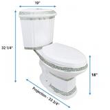 Corner 2 Piece Toilet India Reserve with Elongated Bowl with Green Gold Accent and Slow Close Toilet Seat Renovators Supply